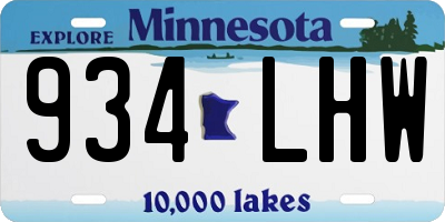 MN license plate 934LHW