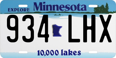 MN license plate 934LHX