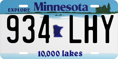 MN license plate 934LHY