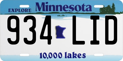 MN license plate 934LID