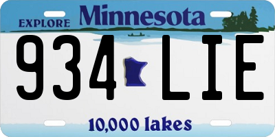 MN license plate 934LIE