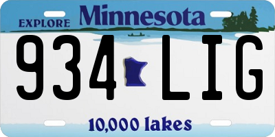 MN license plate 934LIG