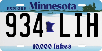 MN license plate 934LIH