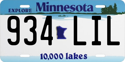 MN license plate 934LIL
