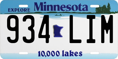 MN license plate 934LIM