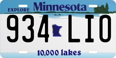 MN license plate 934LIO