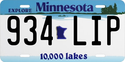 MN license plate 934LIP