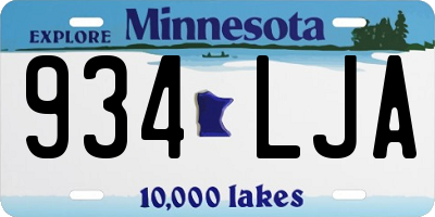 MN license plate 934LJA