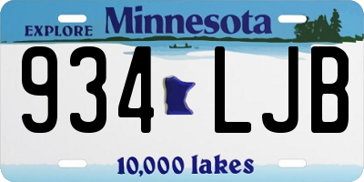 MN license plate 934LJB