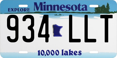 MN license plate 934LLT