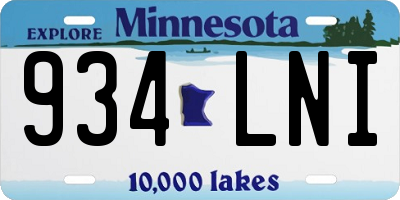 MN license plate 934LNI