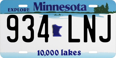 MN license plate 934LNJ