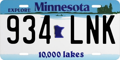 MN license plate 934LNK