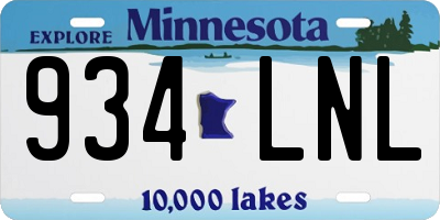 MN license plate 934LNL