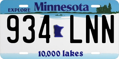 MN license plate 934LNN