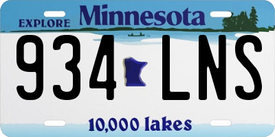 MN license plate 934LNS