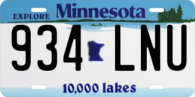 MN license plate 934LNU