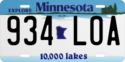 MN license plate 934LOA