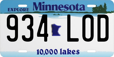 MN license plate 934LOD
