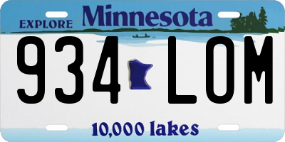 MN license plate 934LOM