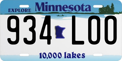 MN license plate 934LOO