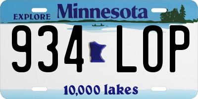 MN license plate 934LOP