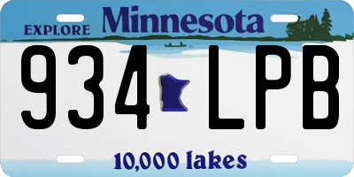 MN license plate 934LPB
