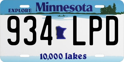 MN license plate 934LPD