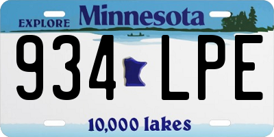 MN license plate 934LPE