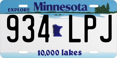 MN license plate 934LPJ