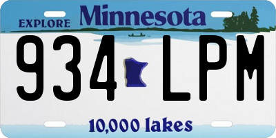 MN license plate 934LPM