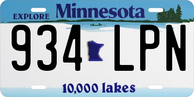 MN license plate 934LPN