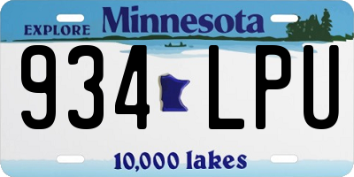 MN license plate 934LPU