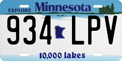 MN license plate 934LPV