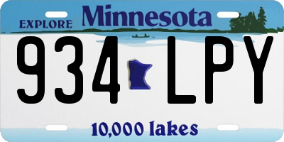 MN license plate 934LPY