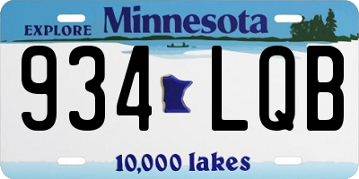 MN license plate 934LQB