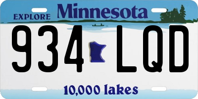 MN license plate 934LQD