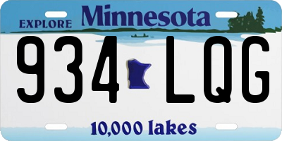 MN license plate 934LQG