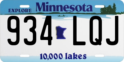 MN license plate 934LQJ