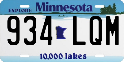 MN license plate 934LQM