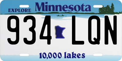 MN license plate 934LQN