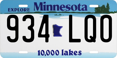 MN license plate 934LQO