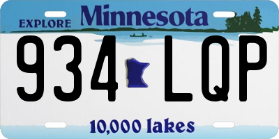 MN license plate 934LQP