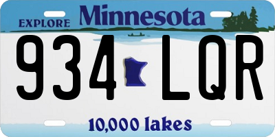 MN license plate 934LQR