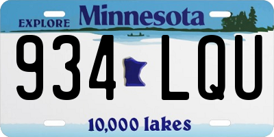 MN license plate 934LQU