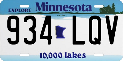 MN license plate 934LQV