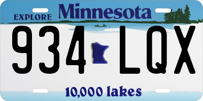 MN license plate 934LQX
