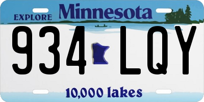 MN license plate 934LQY