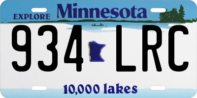 MN license plate 934LRC