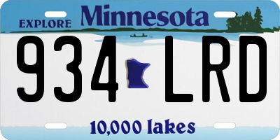 MN license plate 934LRD